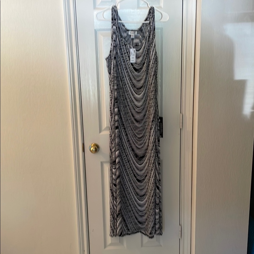 Avenue Black and White, Geometric Maxi Dress